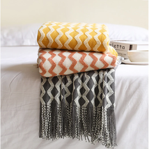 Summer Office Striped Knitted Blanket Sofa Cover Hotel Bed End Towel  Ai... - $39.06+