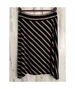 New Directions Midi Skirt Size Extra Large Black Tan Stripe Handkerchief... - £11.65 GBP