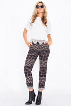 NEW Sugar Lips Sugarlips Black &amp; Tan Check on It Pants XS S M XL - £39.05 GBP