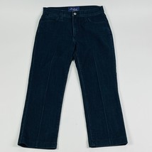 NYDJ Straight Capri Womens Jeans Petite Size 6P Blue Stretch Dark Wash - $28.49