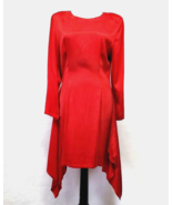 Mary Jo Bruno Womens Red Silk Dress Handkerchief size 6 long sleeve - £31.50 GBP