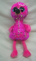 Ty Beanie Boos Flippables Pinky Flamingo Big Eyes Sequins Plush Stuffed Animal - £12.84 GBP
