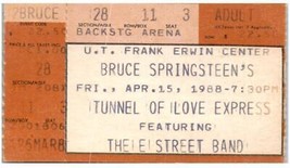 Vintage Bruce Springsteen Ticket Stub Avril 15 1988 Univ. De Texas - £31.71 GBP