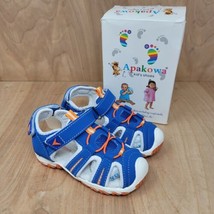 Apakowa Toddler Boys 9M Walking Shoes Closed Toe Sandals Blue/White - $16.87