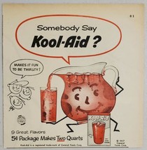 1957 Print Ad Kool-Aid Drink Powder Pitcher Character with Ice Cubes - £8.68 GBP