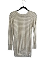 ATHLETA Womens Dress Gray Striped CRISS CROSS Sweatshirt Mini Long Sleev... - $21.11