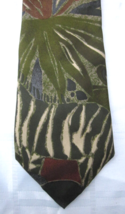 DERBY Silk Tie Made in FRANCE Jungle and Zebra Stripes Safari Print - $18.99