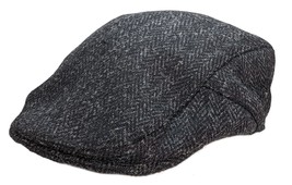 Terrapin Trading Charcoal Herringbone Handwoven Harris Tweed Mens Scottish Tarta - £34.10 GBP