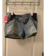 Isabel Maternity Women&#39;s Side Panel Mini Blue Jean Shorts Choose Your Size - $42.60 CAD+
