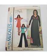 Vintage 1975 McCall&#39;s 4680 Sewing Pattern Marlo Thomas Dress Top 6 / 30.5 - $5.90