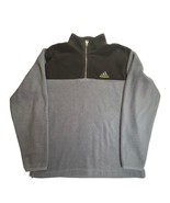 Adidas Gray Black Youth Fleece 1/4 Zip Size Large 14/16 Long Sleeve - $10.81