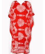 Women&#39;s Maxi Kimono Kaftan Dress Red &amp; White - $530.53 MXN