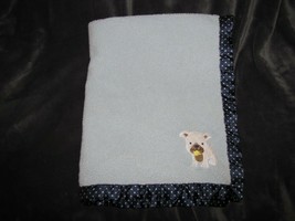 CARTERS CHILD OF MINE BLUE NAVY STAR SATIN PUPPY DOG BOY BLANKET SHERPA - £37.96 GBP