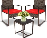 3 Pieces Outdoor Furniture Set Patio Rattan Wicker Chairs &amp; Teatable,Law... - $222.99