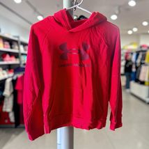 Under Armour Boys Hoodie YLG Large Red Pullover Sweatshirt Logo Youth Fl... - $19.80