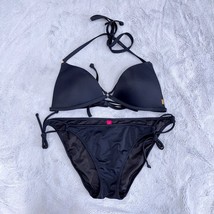 Victorias Secret Swim Strappy 2 Piece Bikini Swimsuit Black Padded Women... - $29.69