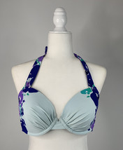 Aerie Blakely ￼women’s size 36D blue ruched halter padded bikini top X3 - $11.15