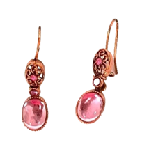 Vintage Avon Drop Earrings Silver Plated Pink and Copper Colored - £14.95 GBP