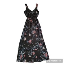 NWT show me your MUMU Large V-Neck Black Floral Print Kendal Maxi Gown Dress USA - £35.40 GBP