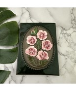 Vintage Jie Gantofta Ceramic Wall Tile Plaque Green Pink Floral 841 Aimo... - $29.69