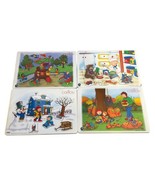 Irwin Caillou Puzzles Lot 4 Fall Winter Kitchen Park Wood with Knobs Cir... - $49.45