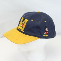 VINTAGE Disney Mickey Mouse Hat Cap Black Yellow Snap Back Theme Park 90s - $18.61