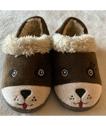 Wonder Nation Boys Brown Fleece Puppy Dog Fleece Lined Slippers Toddler 7-8 - $10.07 CAD