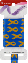 NEW Singer Ribbon Support Our Troops yellow on blue 5/8 in x 12 ft satin fabric - £1.95 GBP