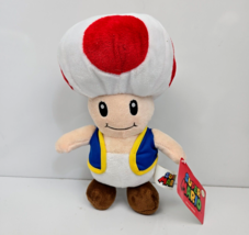 Nintendo Super Mario Brothers Toad Plush Stuffed Mushroom Red 8 Inch 2017 - £10.21 GBP