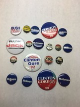 VINTAGE Lot of 18 POLITICAL Buttons BOTH PARTIES Bush CLINTON McGovern R... - £31.31 GBP