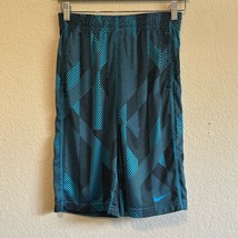 Boys Nike DriFit Basketball Shorts Aqua Blue Black Size Large - $17.82