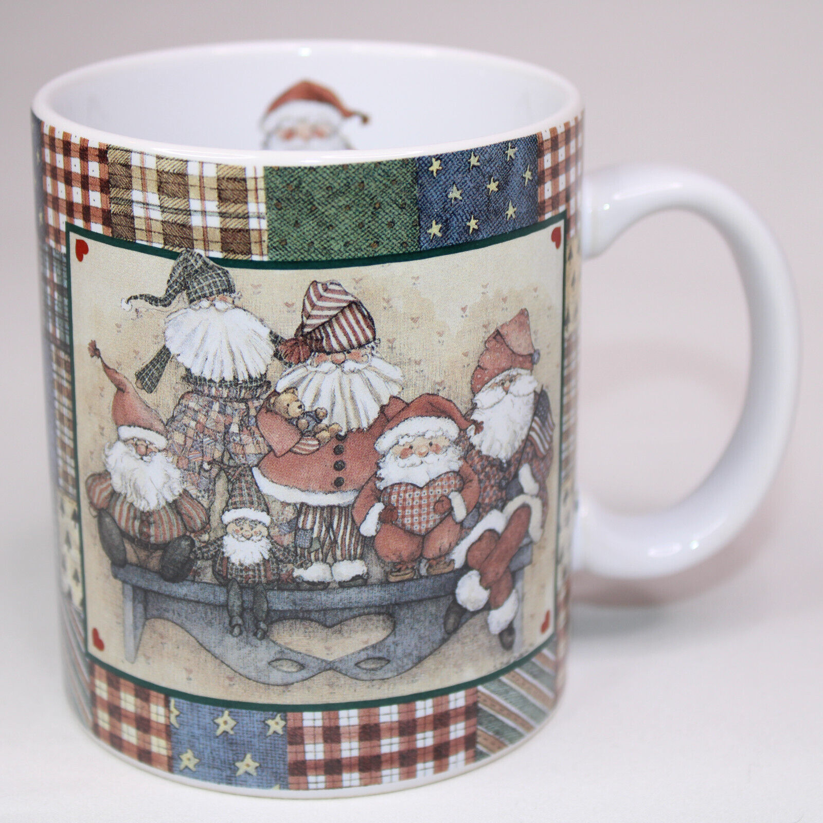 Christmas Lang And Wise Coffee Mug Santa&#39;s On The Shelf Baldwin Patchwor... - $9.70