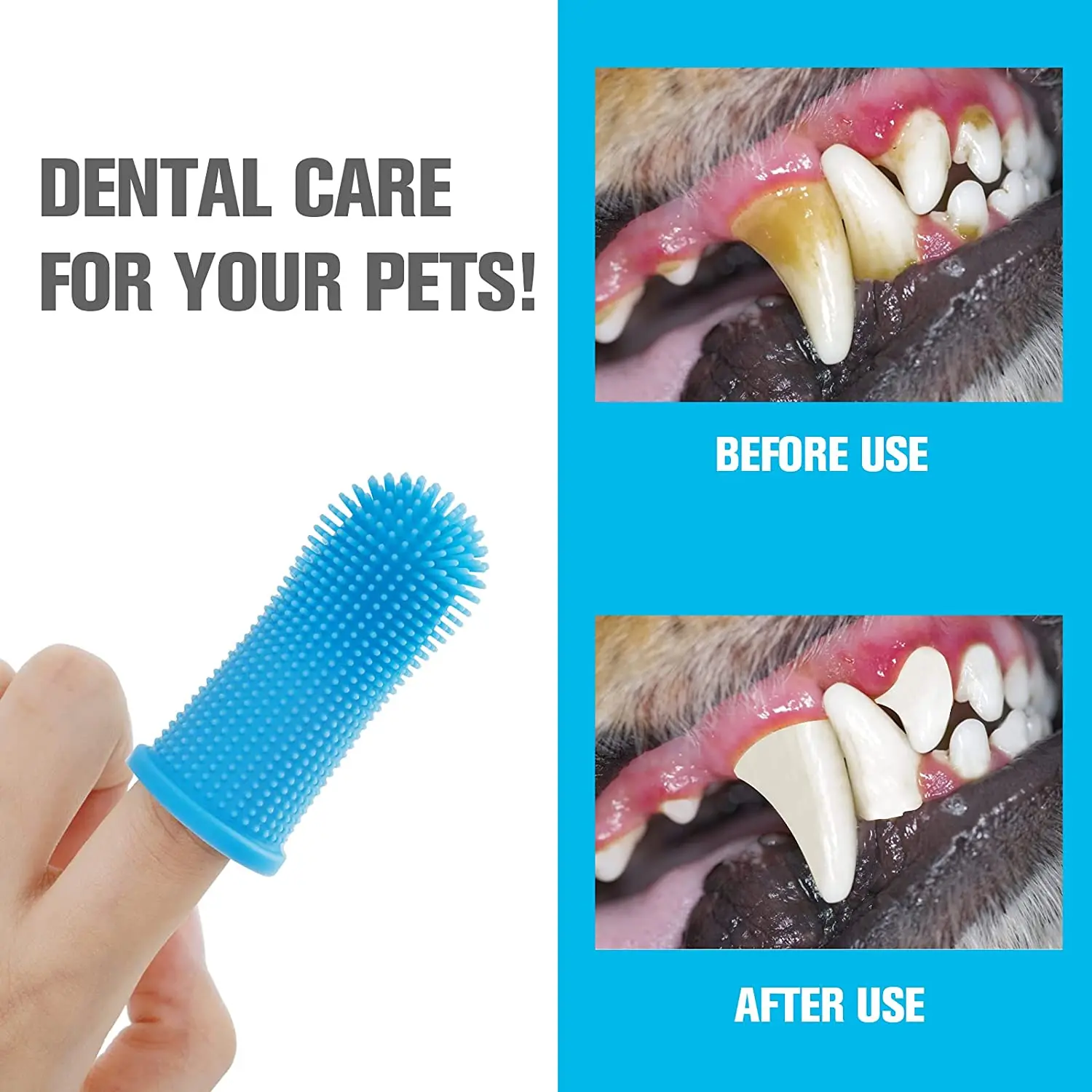 Play Dog Super Soft Pet Finger Toothbrush Teeth Cleaning Bad Breath Care Nontoxi - £23.18 GBP