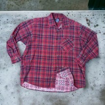 Vintage PURITAN thin print plaid flannel shirt XL punk trucker grunge 90s y2k - £10.58 GBP
