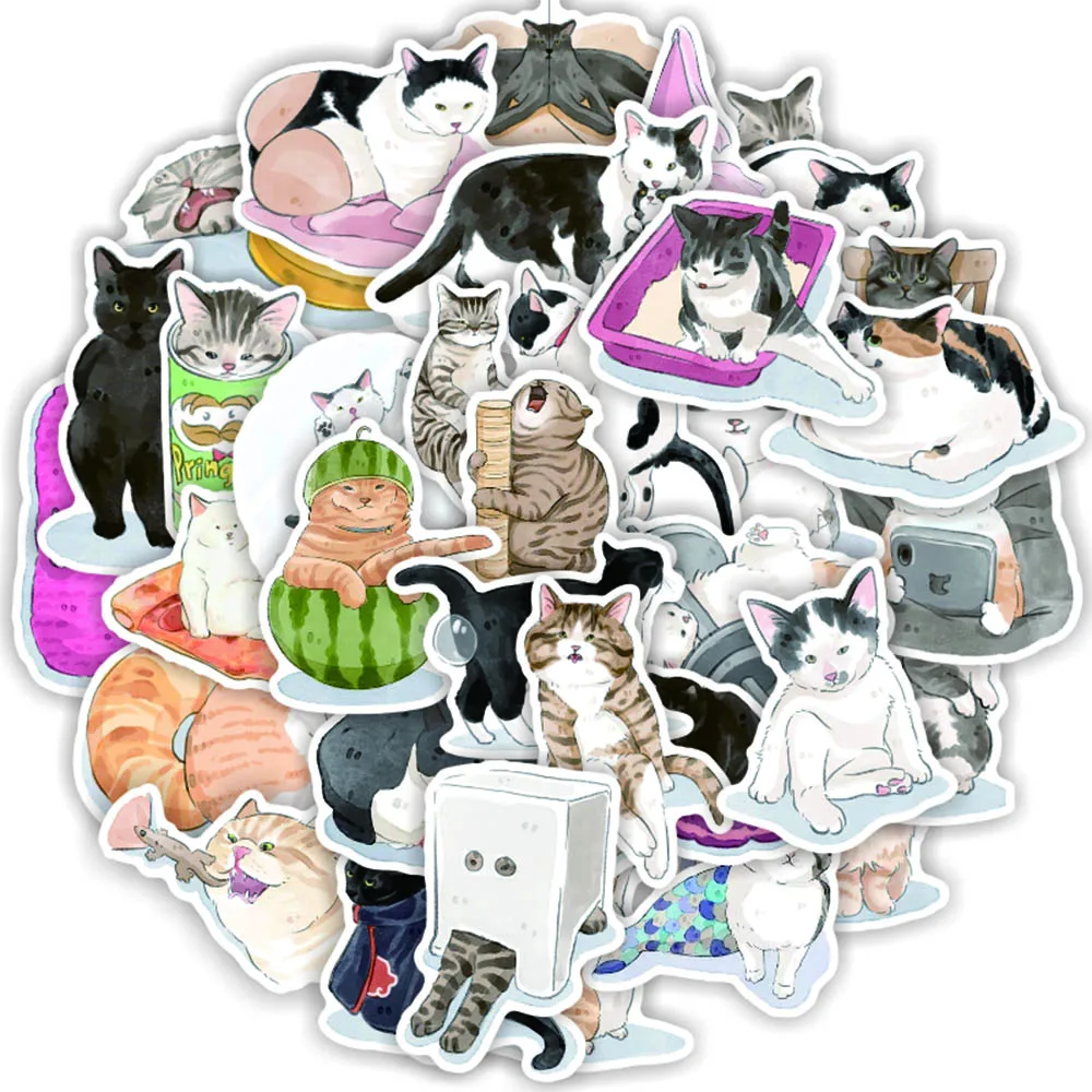 10/30/52pcs Cute Cat Stickers Kawaii  Decals DIY Suitcase Frie Phone Laptop Guit - £62.69 GBP