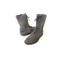DR. MARTENS Boots 9 Gray Nubuck Lace Up Boots Carli  *LOVELY* Womens Siz... - £101.09 GBP
