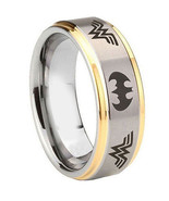 Tungsten Carbide Batman &amp; Wonder Woman Ring - Silver Gold Color - Price ... - £39.90 GBP