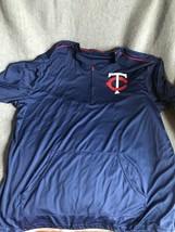 Large Blue Century Link Sponsored Twins Baseball Promotional Jersey Shirt Adult  - £12.09 GBP