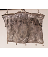 German Silver Mesh Purse Evening Bag Grapes Grapevines WHS CO Leather Li... - $338.04 CAD