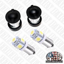 2 Black Lens Covers + 2 Seals Led WHITE Bulbs fits Humvee Dash 12339203-1 - $30.16