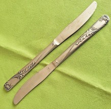 2 Dinner Knives N.S. Co. National Stainless NST105 Pattern Japan Floral ... - £4.69 GBP