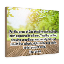  For The Grace of God Titus 2:11-12 Bible Verse Canvas Christian - £60.25 GBP+