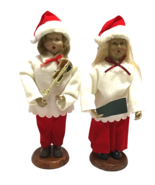 Vintage Christmas Carolers Boy and Girl Santas Workbench Posable Arms Se... - £13.72 GBP