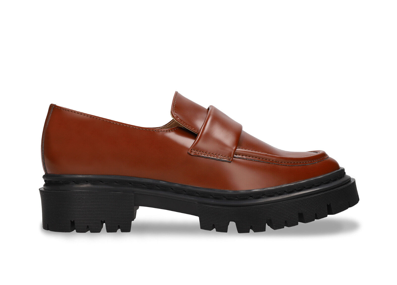 Women vegan shoes loafer flats brown microfiber smart elegant ridged sole padded