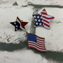 Lapel Pin Lot of 3 American Flag Stars Patriotic - $9.89