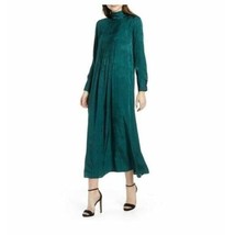 TOPSHOP Dress Green Satin Animal Print Jacquard Maxi Midi Dress Sz 8 US NEW - $55.20