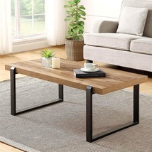 Rustic Coffee Table,Wood And Metal Industrial Cocktail TableFor Living Room, 47  - £176.17 GBP