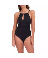 Jessica Simpson Women&#39;s Plus Size Black Textured One Piece Padded Swimsu... - $17.99