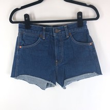 Re/Done Womens Double Needle Western Shorts Cut Off Denim Dark Wash 24 - £37.81 GBP