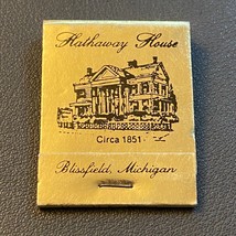 Hathaway House Blissfield Michigan Vintage Matchbook Full Unstruck NOS - £3.66 GBP